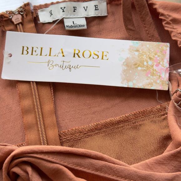 HYFVE‎ BELLA ROSE BEACHSIDE RETREAT V-NECK ROMPER IN RUST NWT WOMEN'S SIZE LARGE - Picture 10 of 13